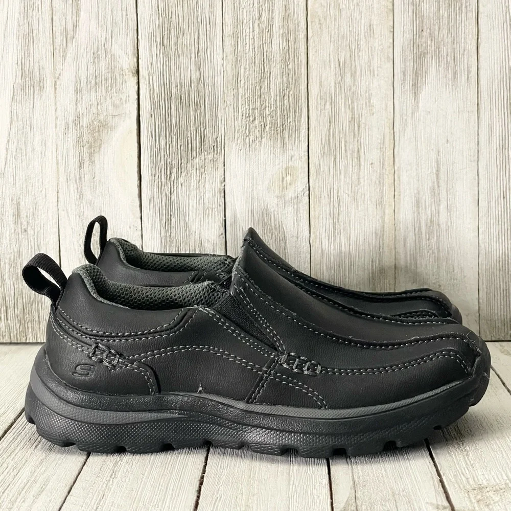 SKECHERS Boy’s Relaxed Fit Memory Foam Slip-On Oxford Shoes